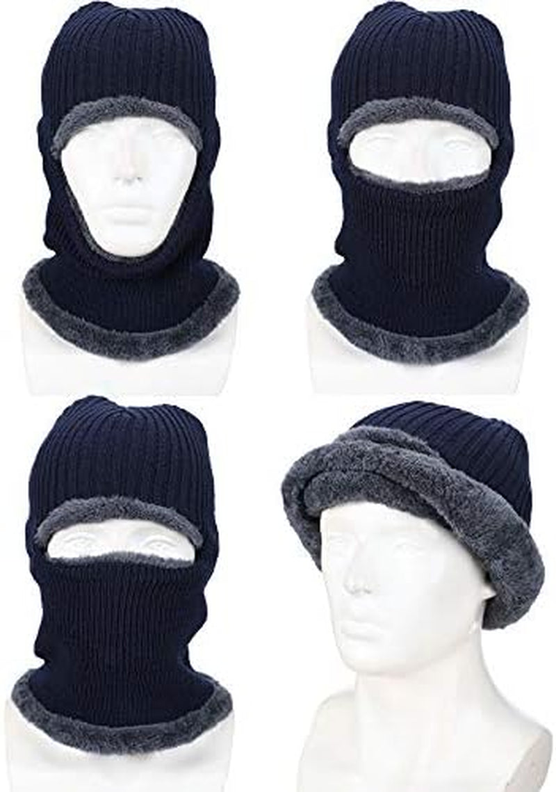 Balaclava Knitted Warmer Windproof Hat Covering Face for Men Women Fleece Outdoor Sports