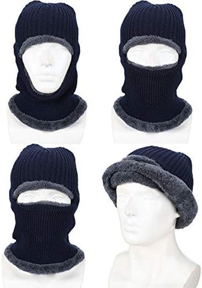 Balaclava Knitted Warmer Windproof Hat Covering Face for Men Women Fleece Outdoor Sports
