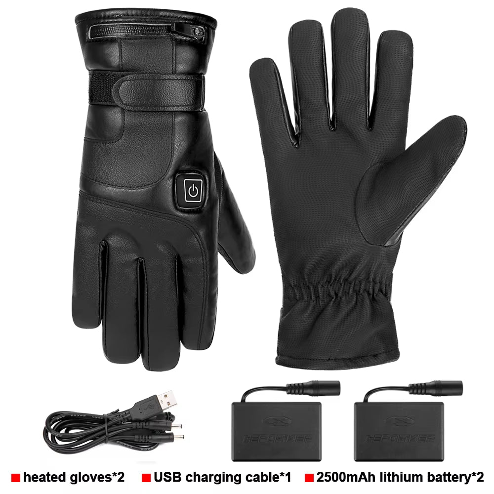 Motorcycle Heated Gloves Winter Warm Heated Gloves Skiing Snowboarding Waterproof Touch Screen Motorcyclist Heated Gloves