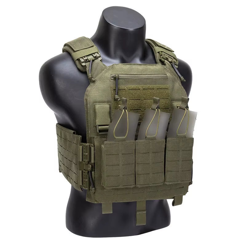1000D Nylon Chaleco Tactico Vest Ranger-Green Tactical Gear 25X30Cm Plate Carrier Molle Tactical Vest for Outdoor Hunting