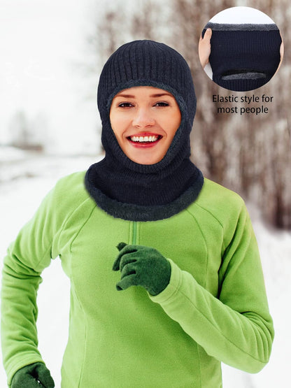 Balaclava Knitted Warmer Windproof Hat Covering Face for Men Women Fleece Outdoor Sports