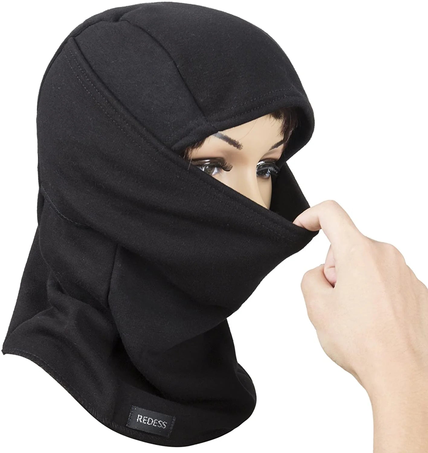 2 Pcs Unisex Warm Fleece Windproof Balaclava for Men and Women, Black and White