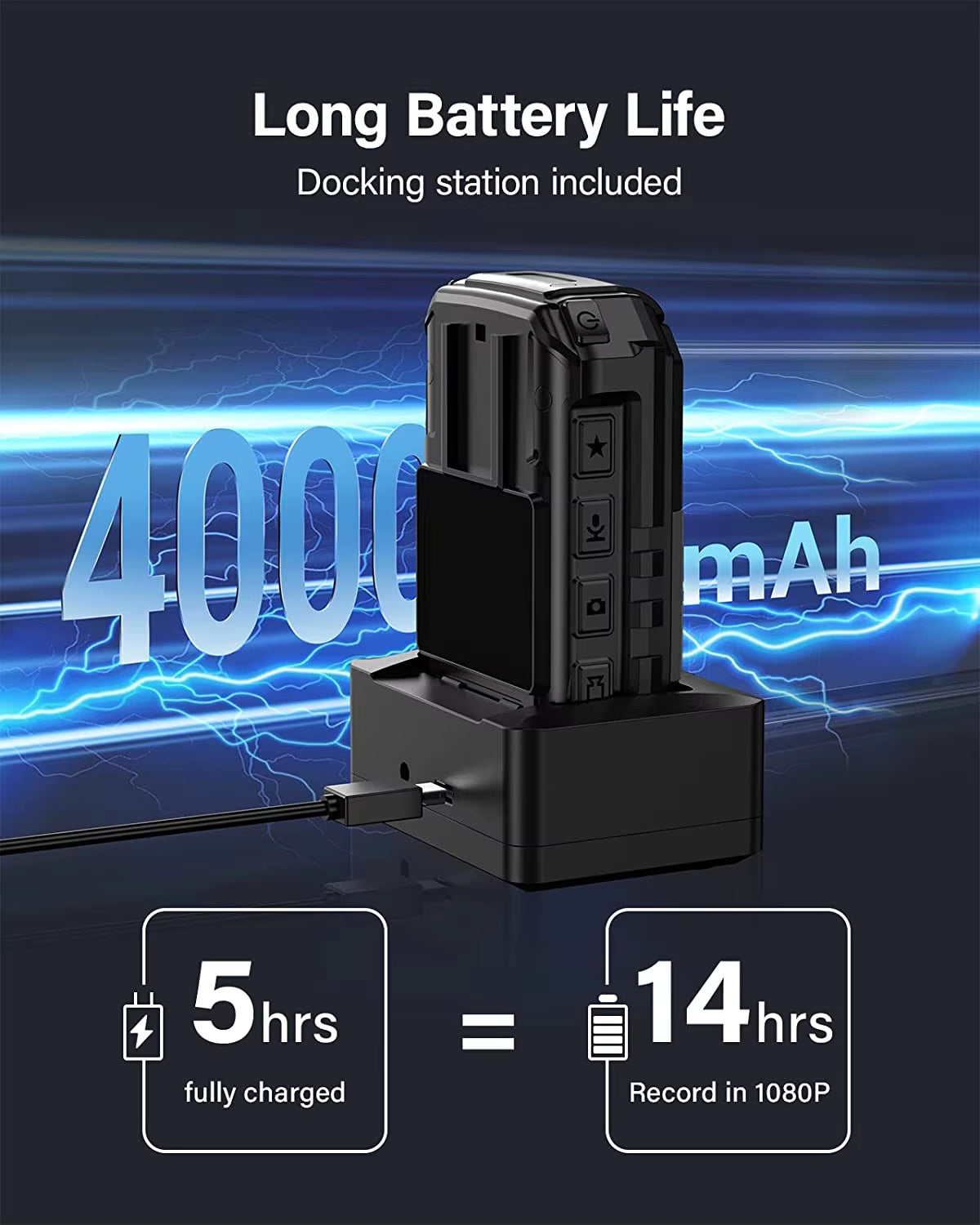 B4K4 Body Worn Camera 4K 128G Video Recorder GPS IP67 Police Security Camera 4000Mah Battery 15Hrs Recording Body Camera