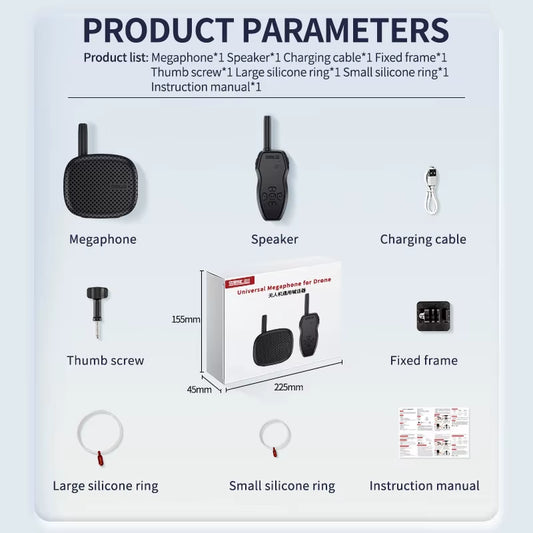 STARTRC Drone Speaker Megaphone Loudspeaker Wireless 3000M Control Distance for  Mini 4 Pro/Mini 3 Pro/Mini 2/Air 3/Mavic 3