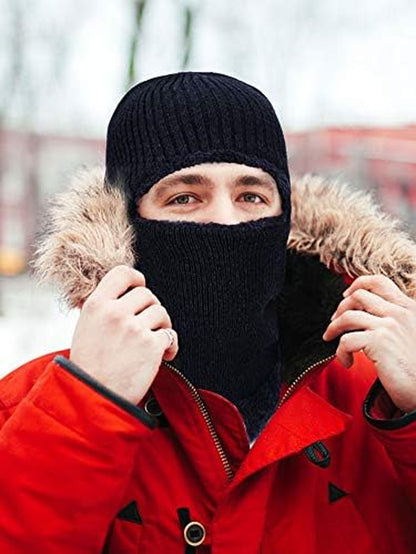 Balaclava Knitted Warmer Windproof Hat Covering Face for Men Women Fleece Outdoor Sports