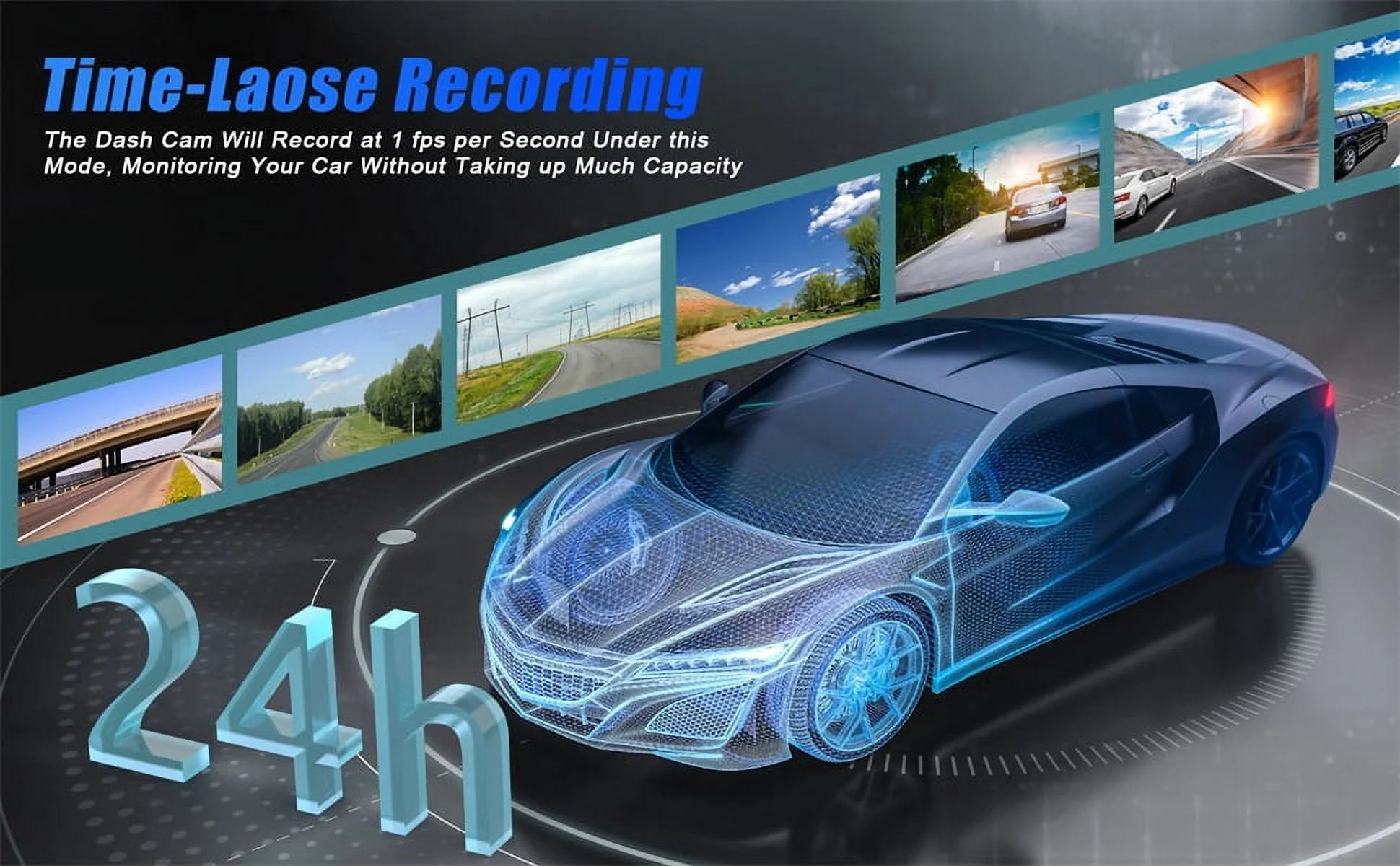 4K+1080P Dash Cam, Front and Rear Dash Camera for Cars 170°Wide Angle Dashboard Cameras, Super Night Vision, G-Sensor, Loop Recording